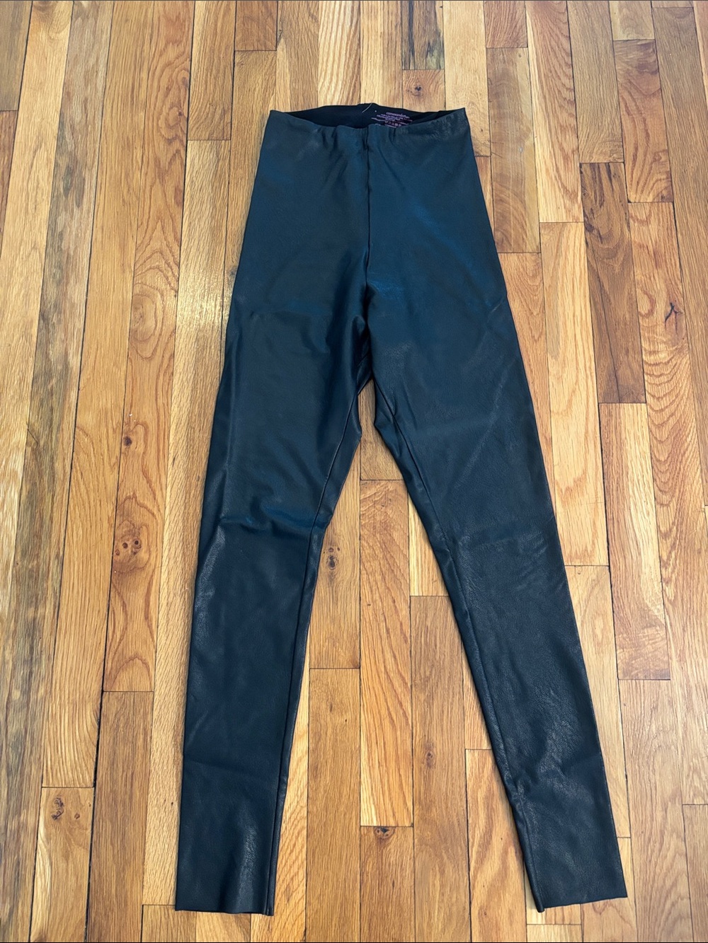Commando Black Faux Leather Men's Pants - Slim Tapered
